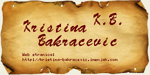 Kristina Bakračević vizit kartica